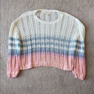 Saltwater LUXE Open Knit Striped Sweater Large